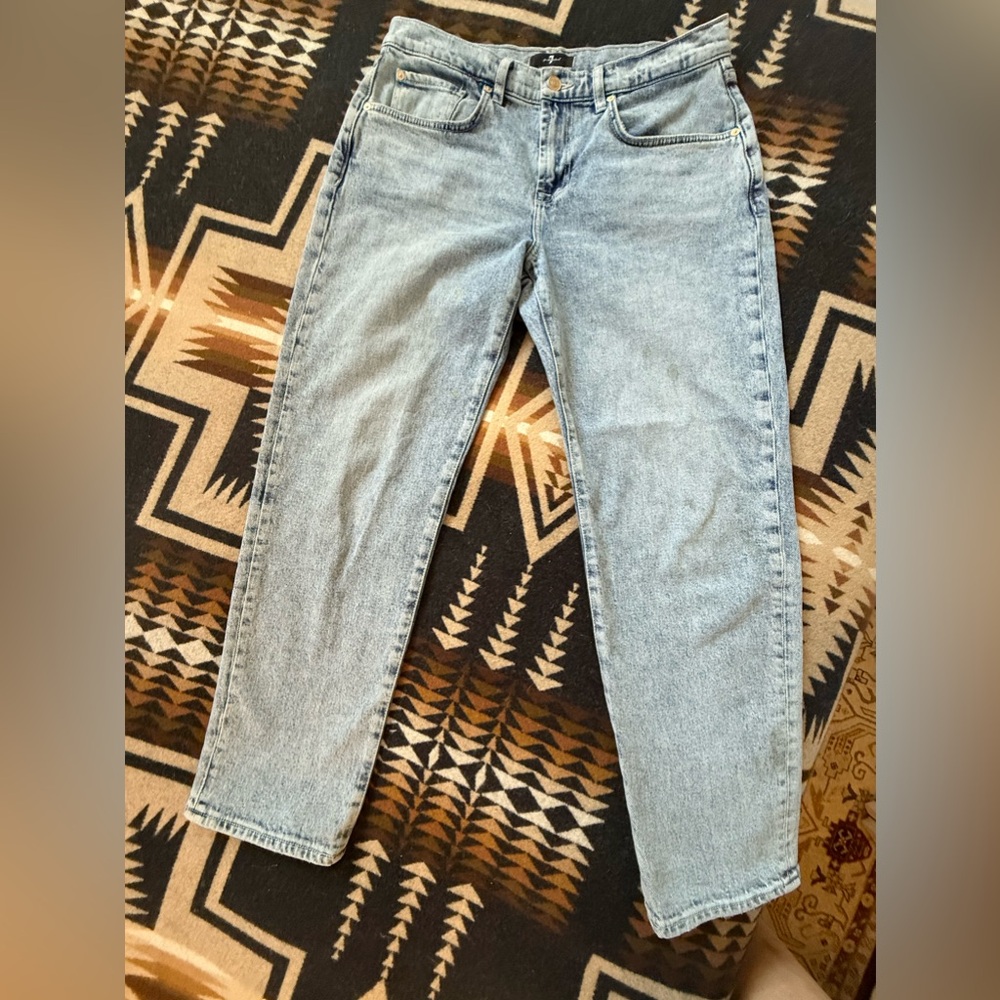 7 For All Mankind Women's Light Wash Boyfriend Heart Pocket Jeans